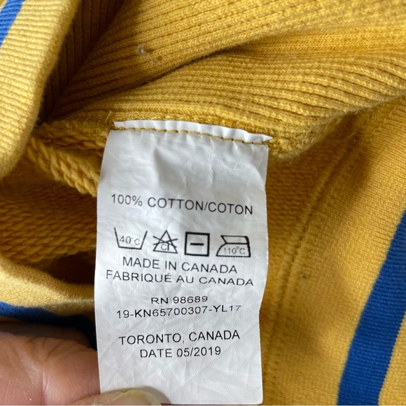 Champion + Todd Snyder Mens XL Yellow Ringer Spellout Chain Stitch Sweatshirt - Picture 11 of 11
